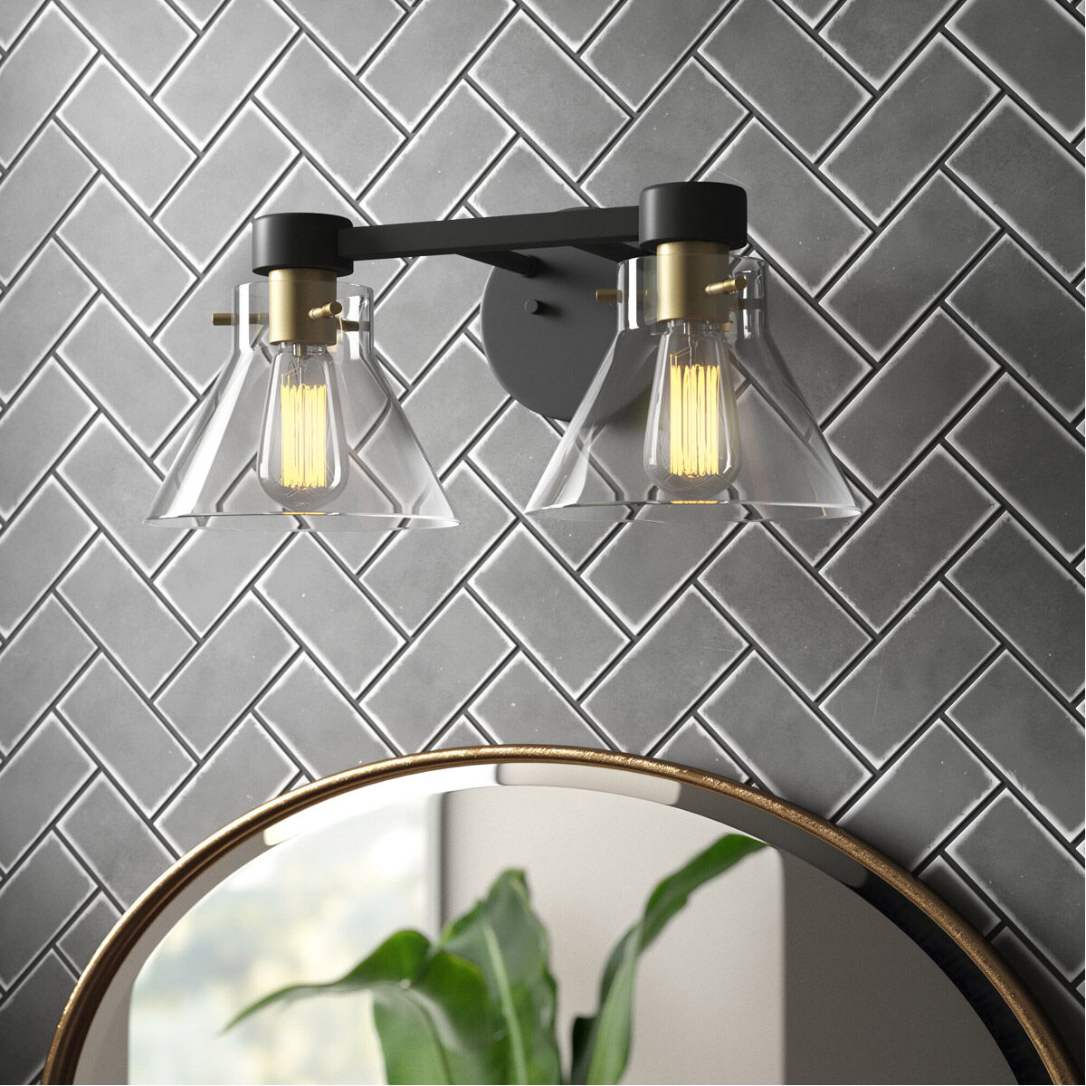 Willow Creek 2 Light 17 inch Matte Black Bath Bar Wall Light